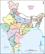 India Map in Marathi Small