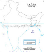 Blank Map of India Small
