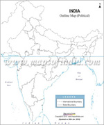 India Outline Map Small