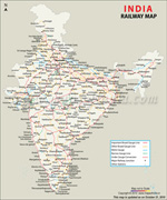 Rail Network Map of India Small