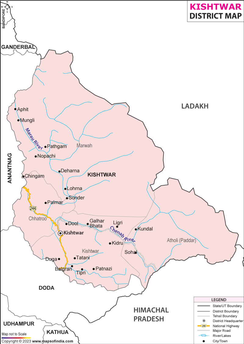 District Map of Kishtwar