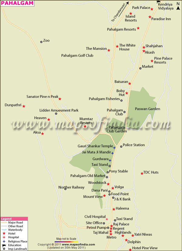 City Map of Pahalgam