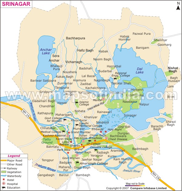 Srinagar Map