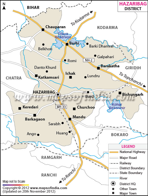 Cities and towns in Hazaribagh district