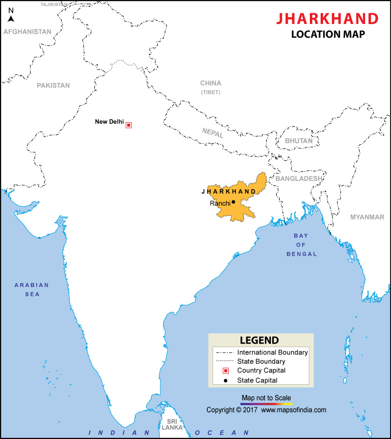 Location Map of Jharkand