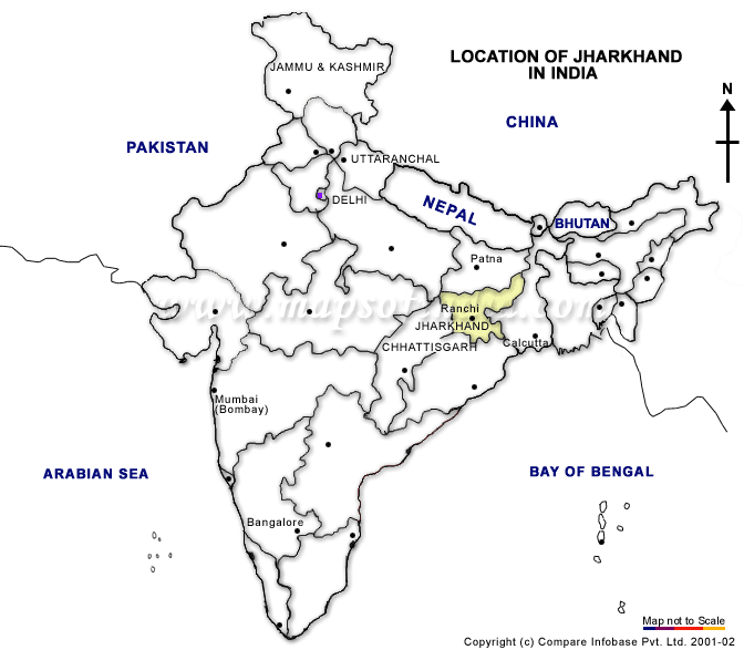 Location map of Jharkand