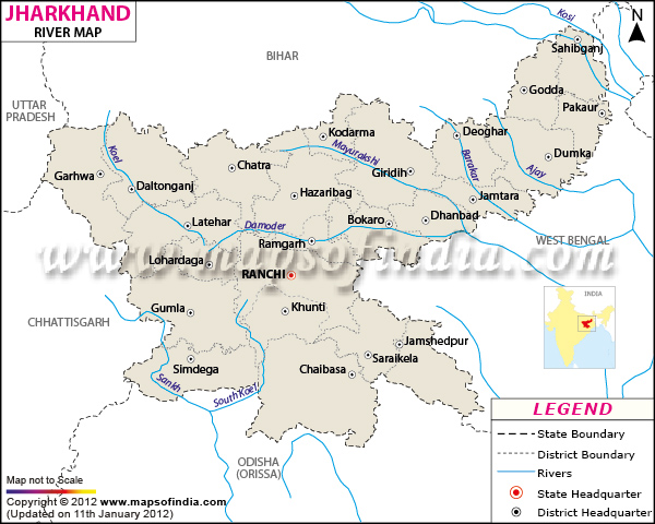 Rivers Map of Jharkhand