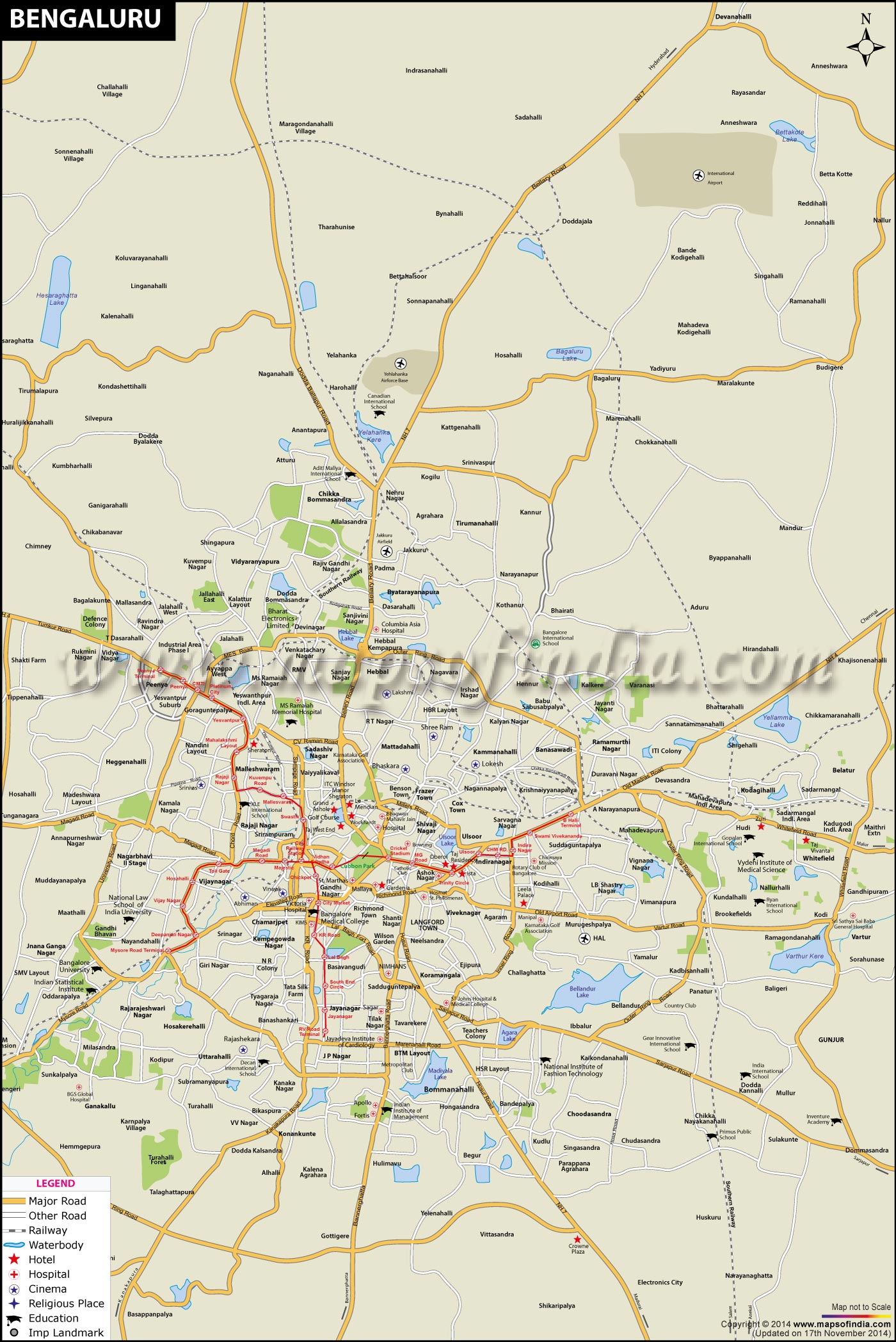Bangalore Large City Map