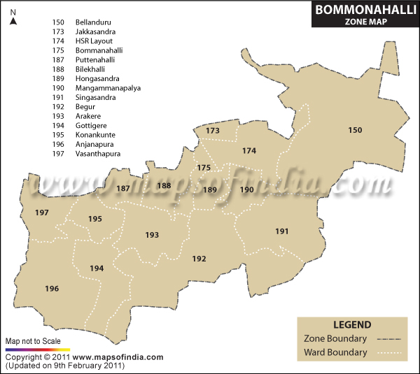 Bommonahalli Zone Map
