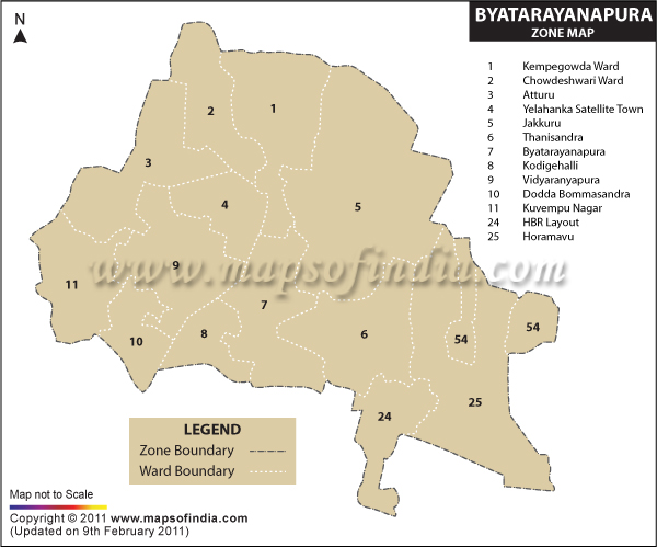 Byatarayanapura Zone Map