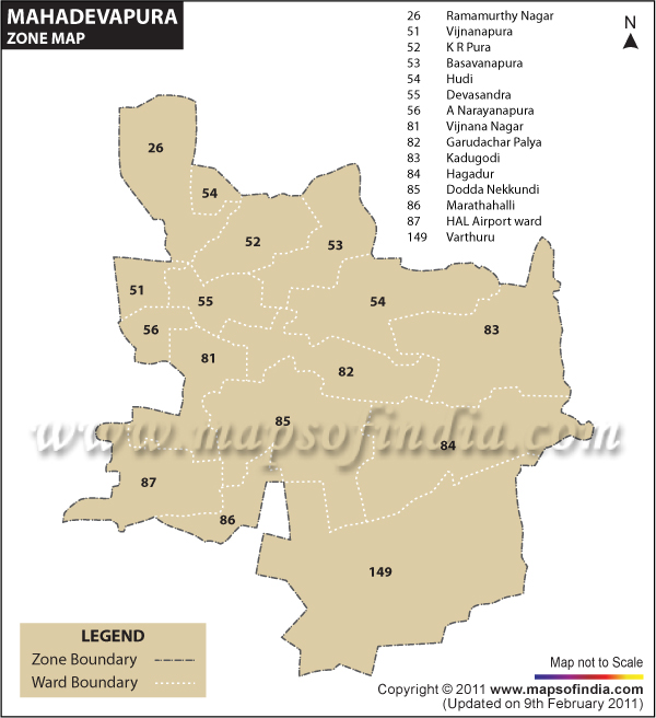 Mahadevapura Zone Map