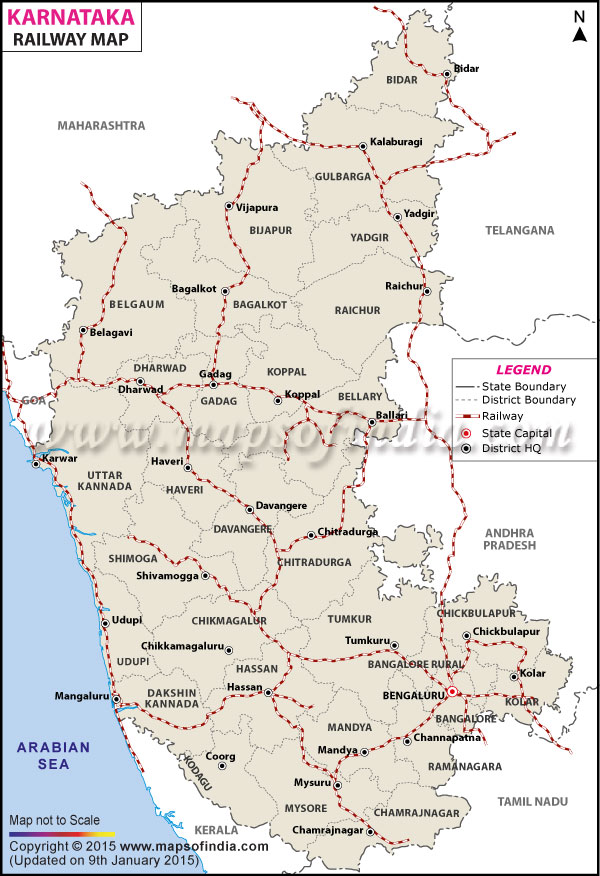 Karnataka Railway Map