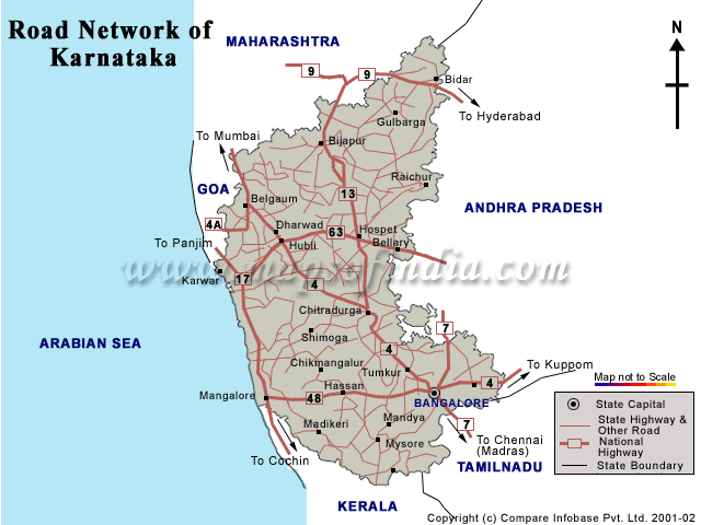 Road map Of Karnataka