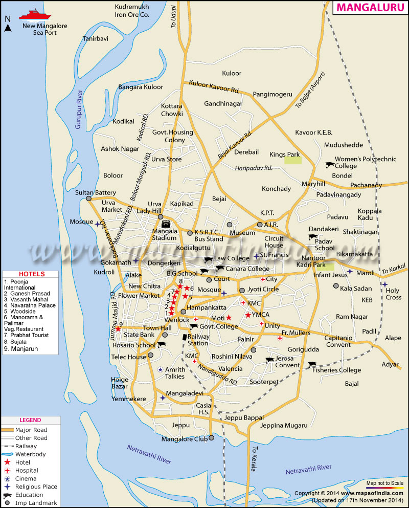 City Map of Mangalore