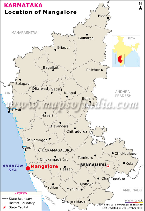 Mangalore Location Map