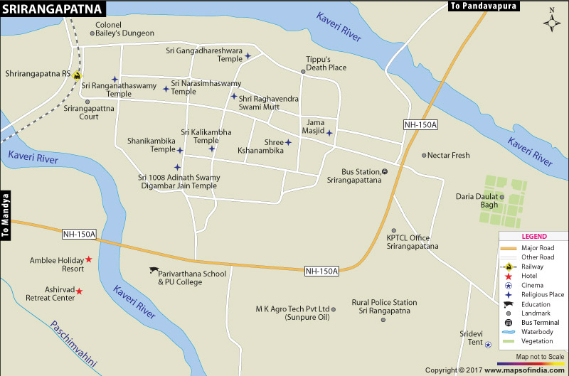 Map of Srirangapatna