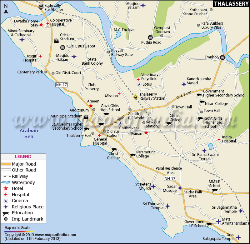 Map of Thalassery City