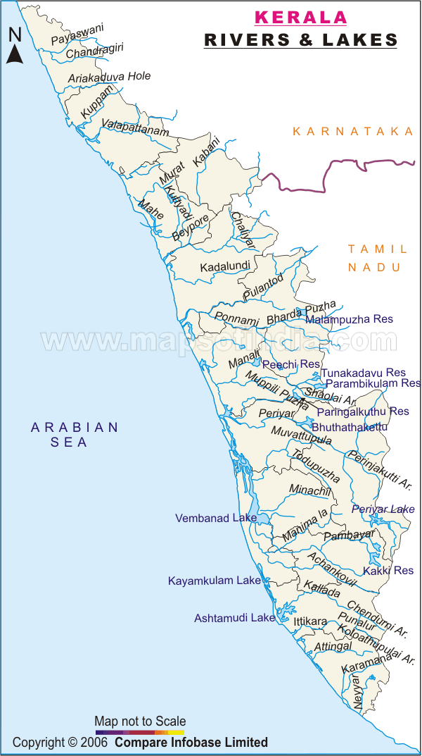 Rivers, Lakes and Backwaters Map