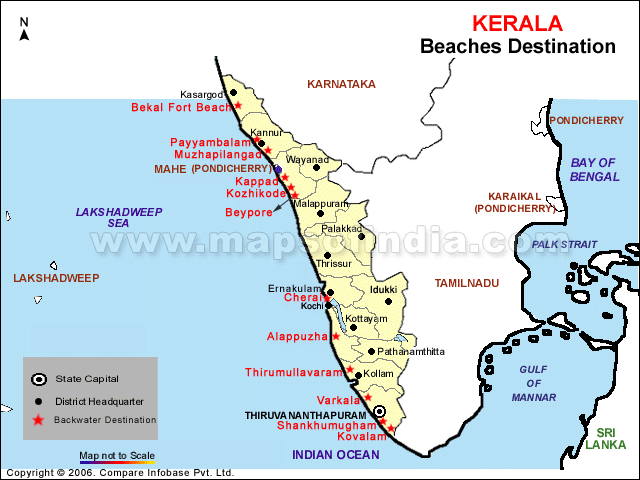 Kerala Beaches Map