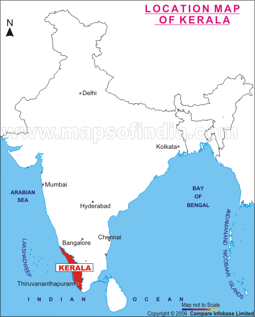 Location Map Of Kerala, Kerala India Maps