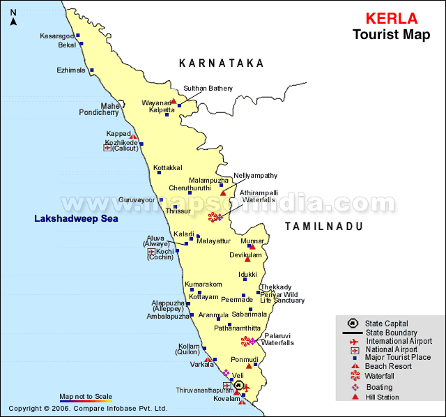 Cochin Map In Kerala Kerala Tourism | Mapsofindia Blog