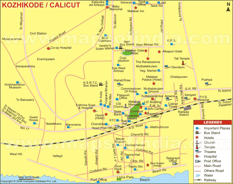 Kozhikode City Map