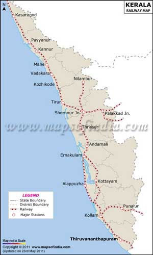 Railway Map of Kerala