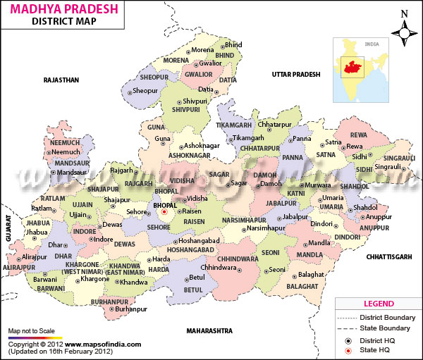 Madhya Pradesh Districts Map