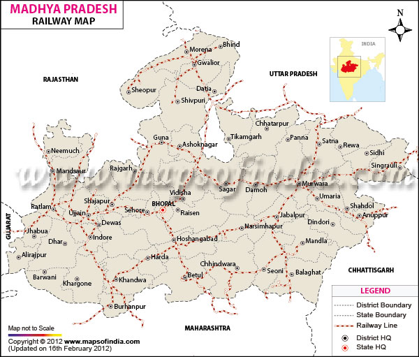 Madhya Pradesh Rail Network Map