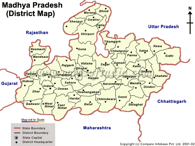District Map Of Madhya Pradesh