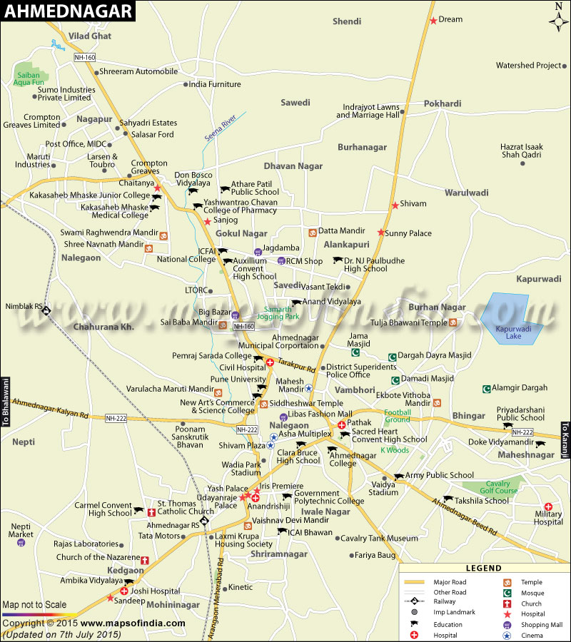 Ahmednagar City Map