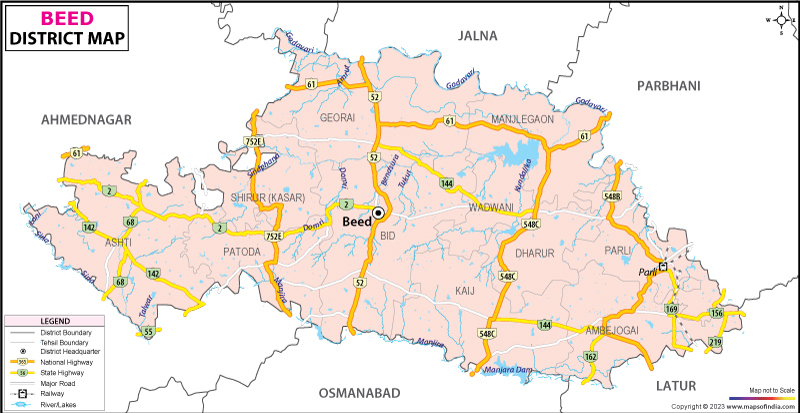 District Map of Beed