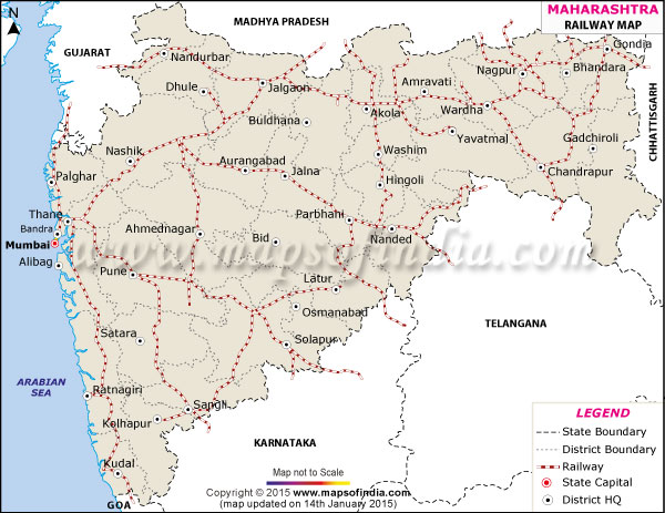 Rail Network Map of Maharashtra