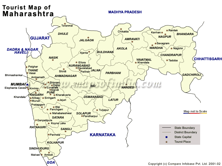 maharashtra tourist map of lonavala near pune