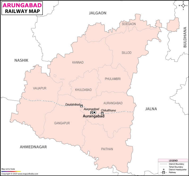 Railway Map of Aurangabad