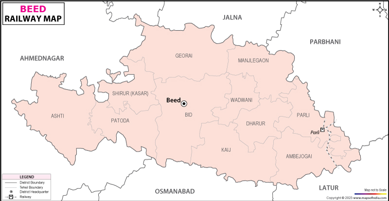 Railway Map of Beed