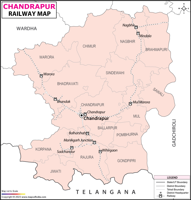 Railway Map of Chandrapur