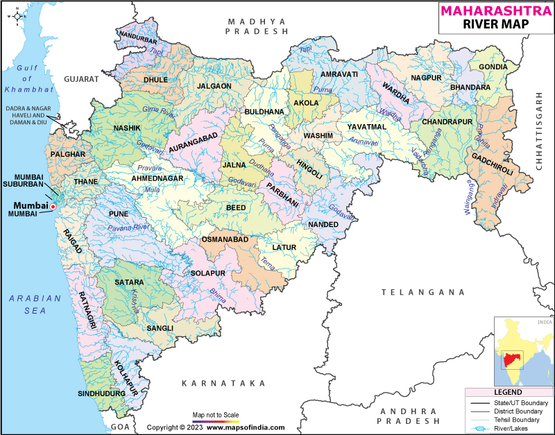 River Map of Maharashtra