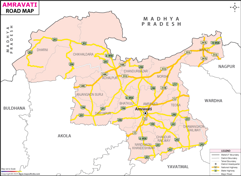 Road Map of Amravati