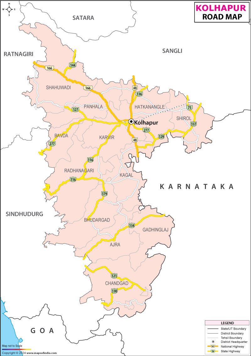 Road Map of Kolhapur