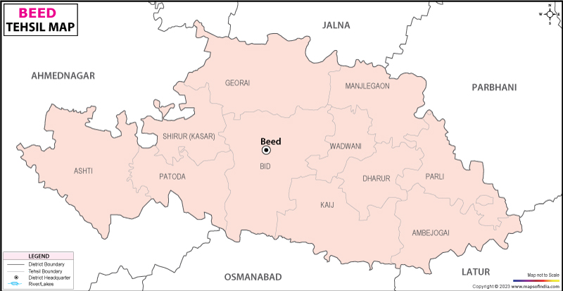 Tehsil Map of Beed