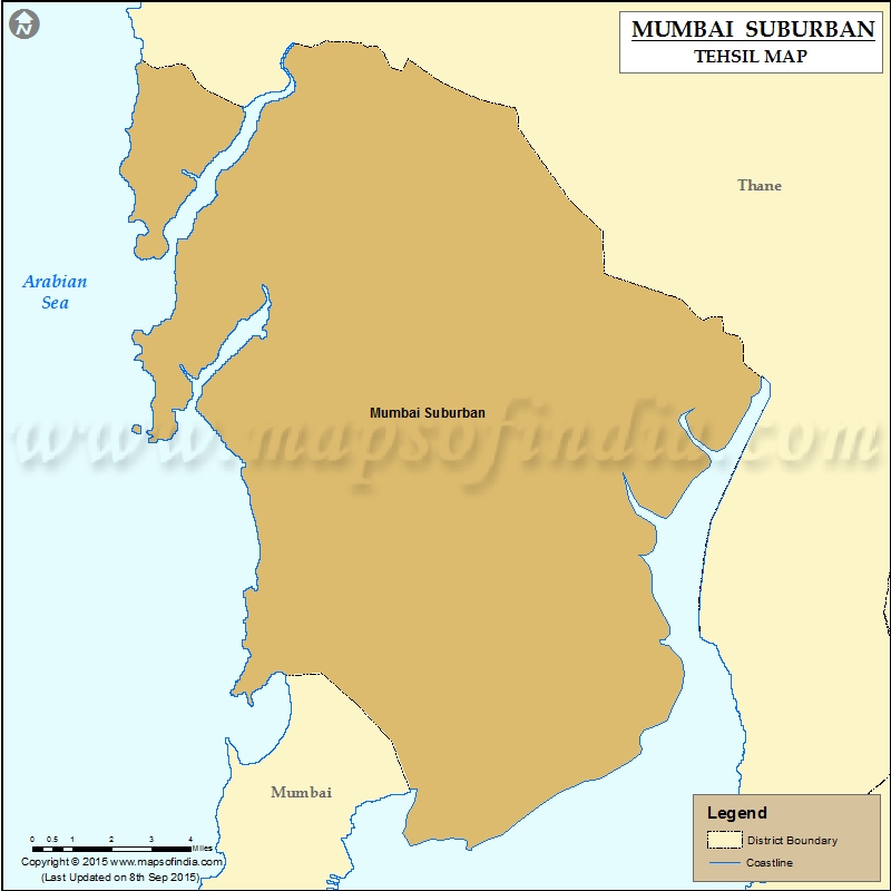 Tehsil Map of Mumbai Suburban