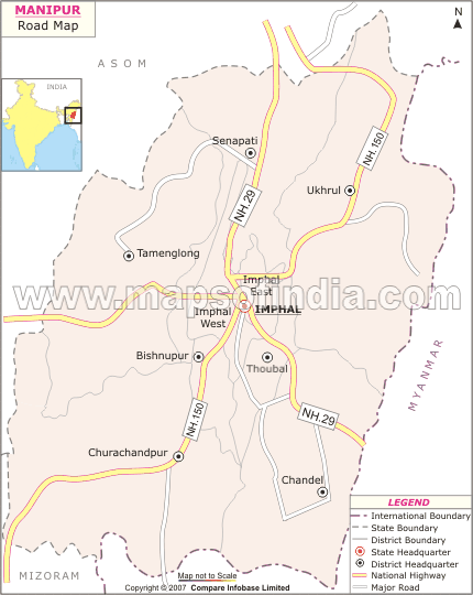 Road Map Of Manipur