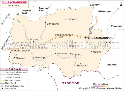 Road Network Map of Churachandpur