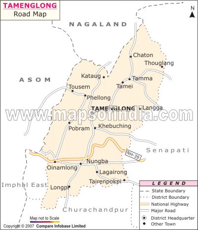 Tamenglong Road Network Map