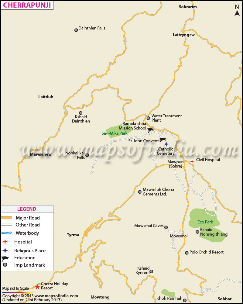 Cherrapunji Map