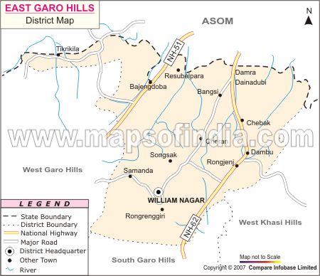 East Garo Hills District Map