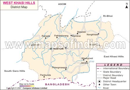 West Khasi Hills District Map