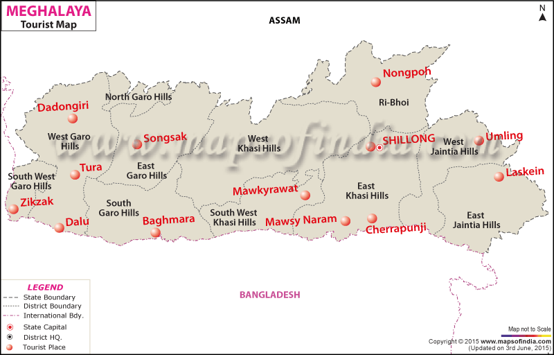 Tourist Map Of Meghalaya