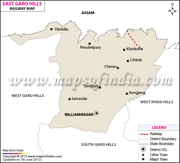Railway Map of East Garo Hills